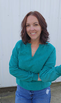 Notched Neck Sweatshirt