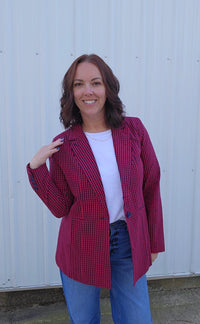 Red Plaid Blazer