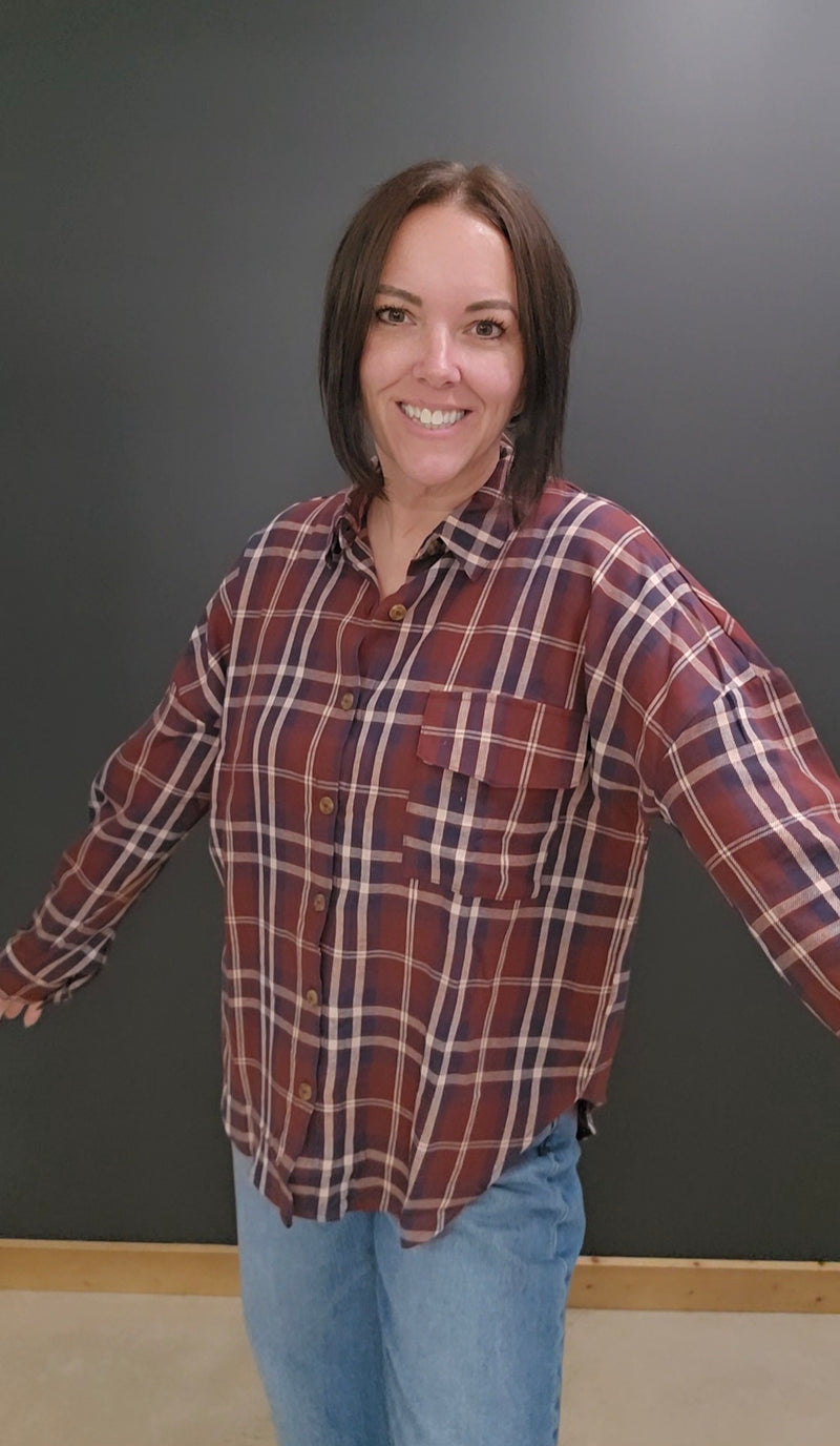 Patsy Plaid Top