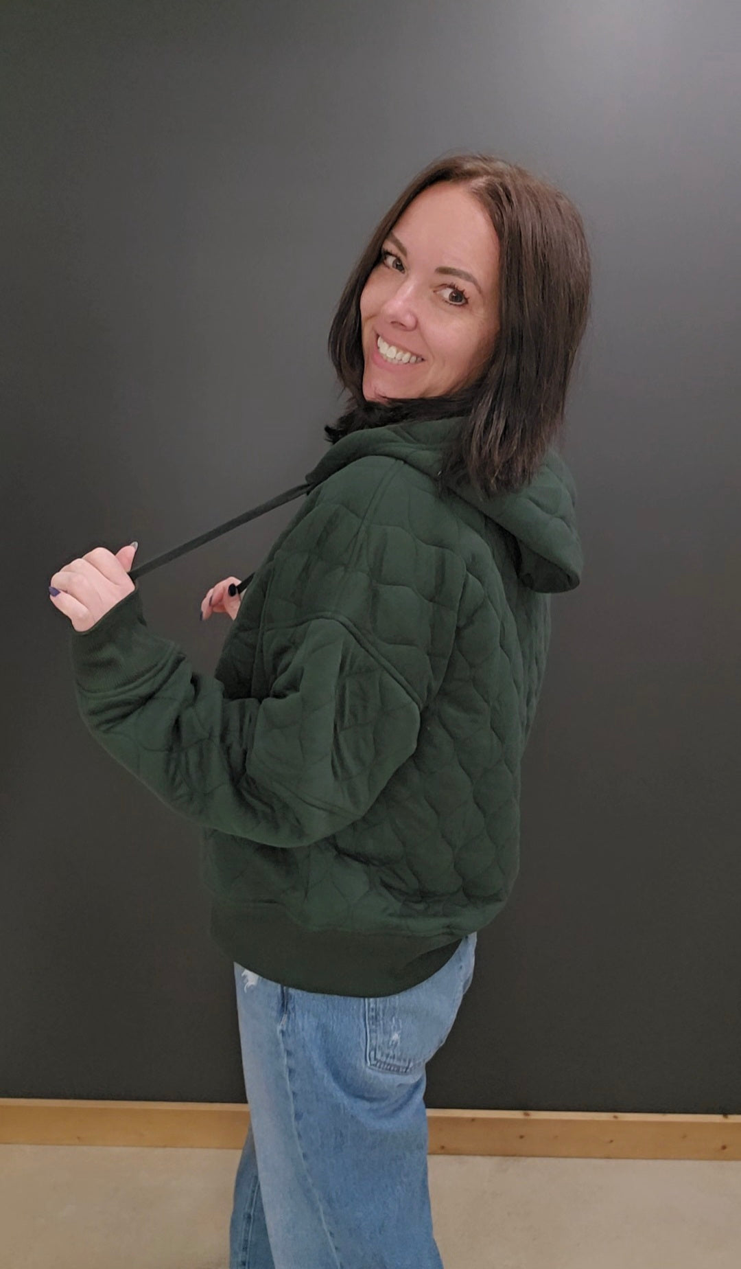 Quilted Quarter Zip Hoodie