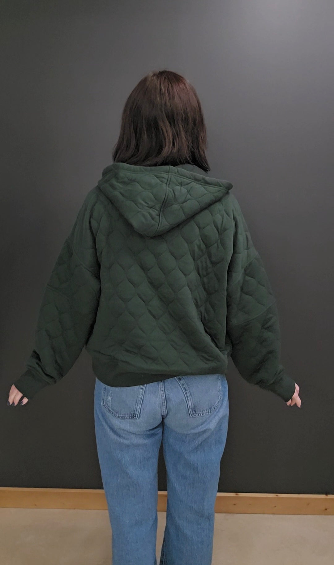 Quilted Quarter Zip Hoodie