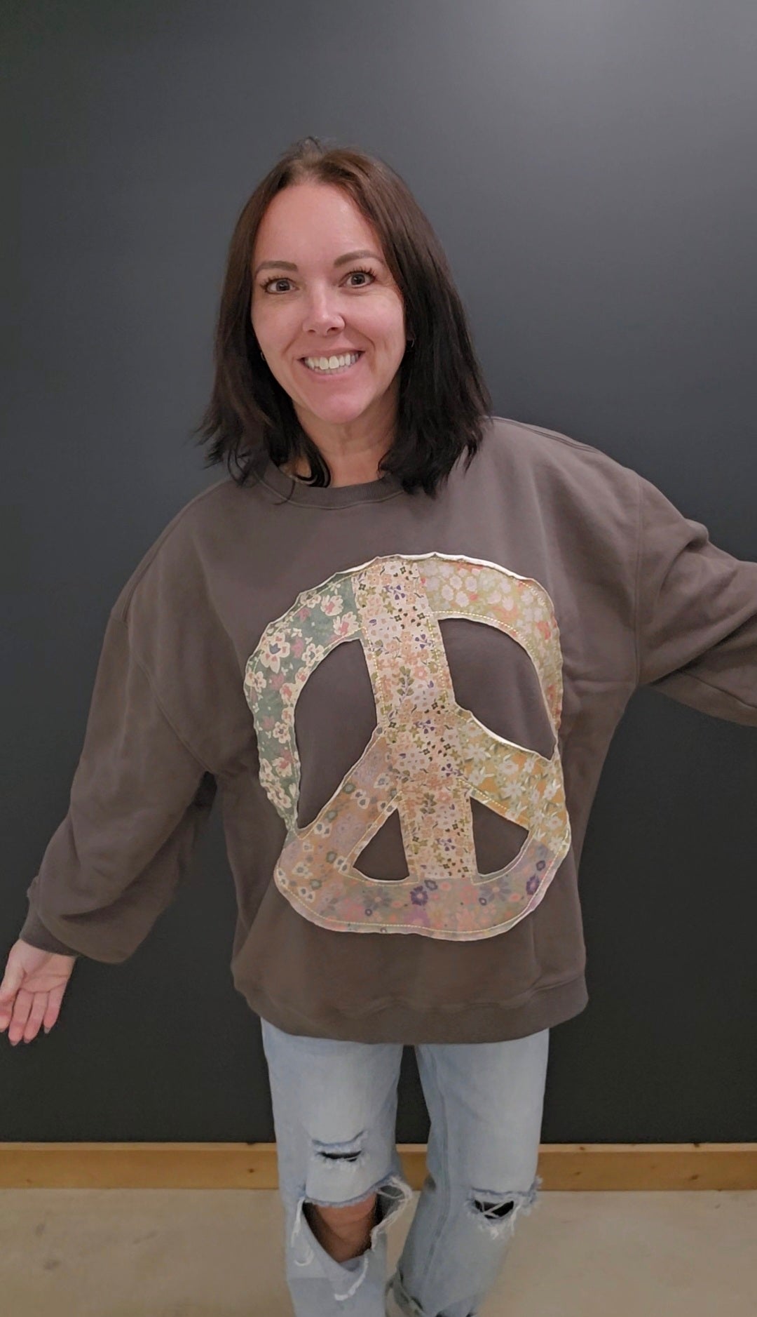 Peace Applique Sweatshirt