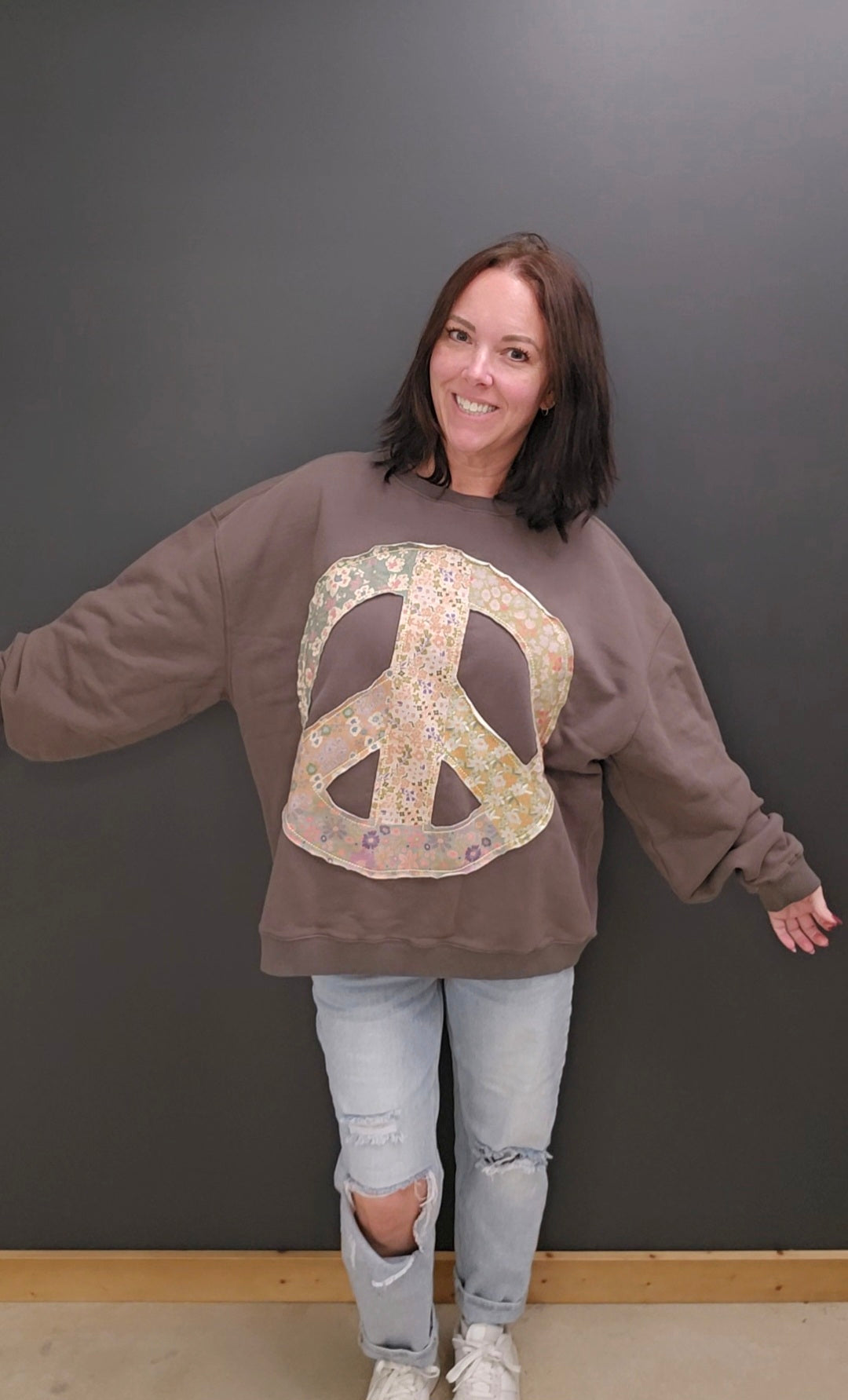 Peace Applique Sweatshirt
