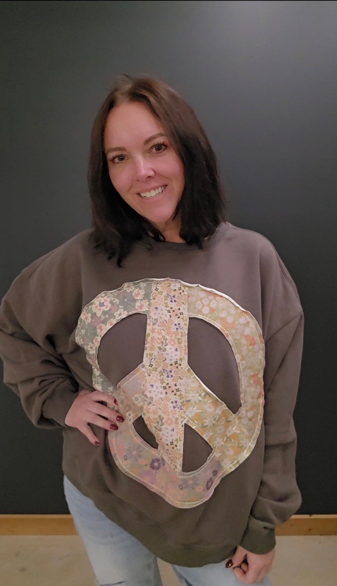Peace Applique Sweatshirt