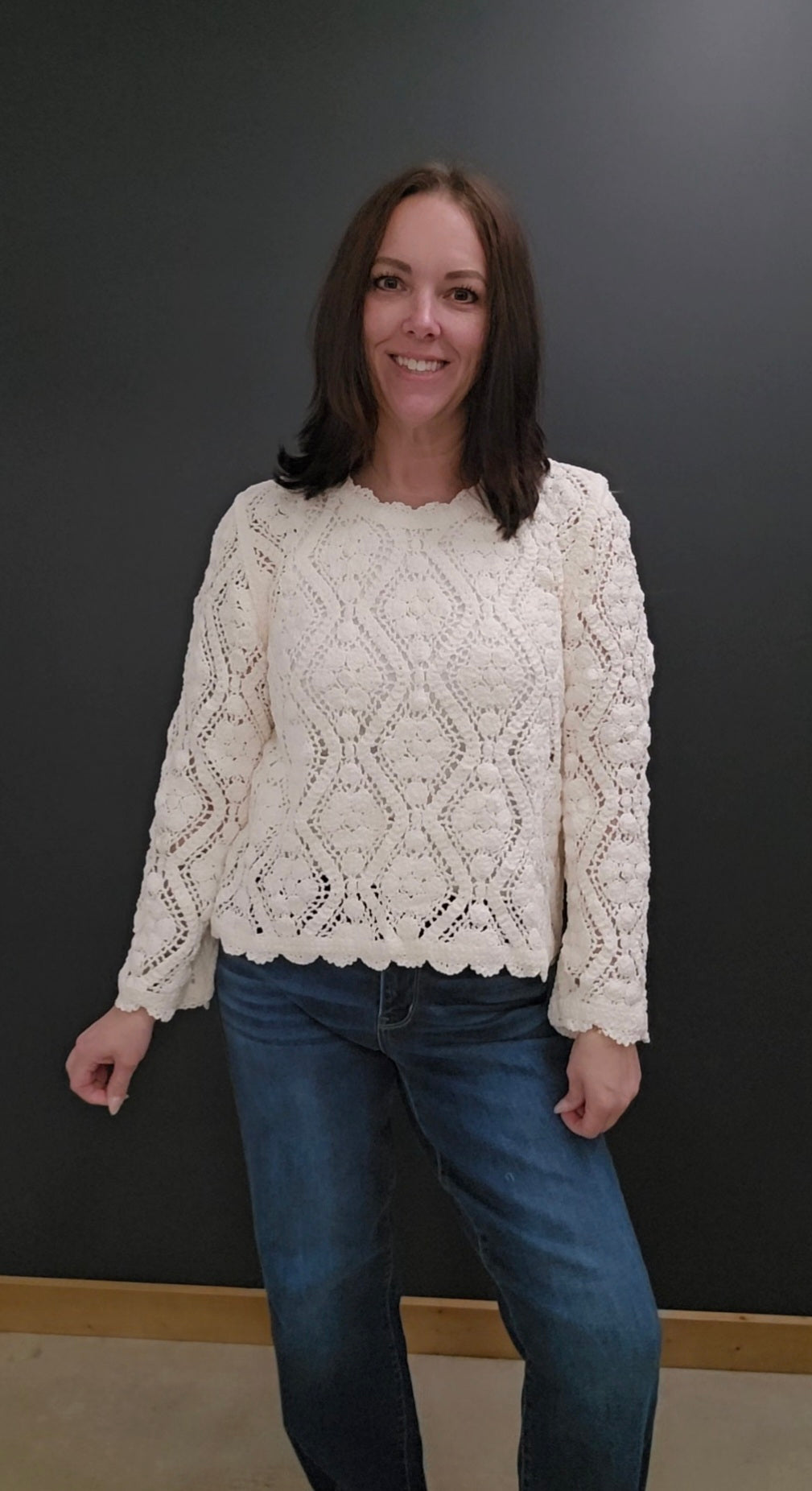 Diamond Crochet Sweater