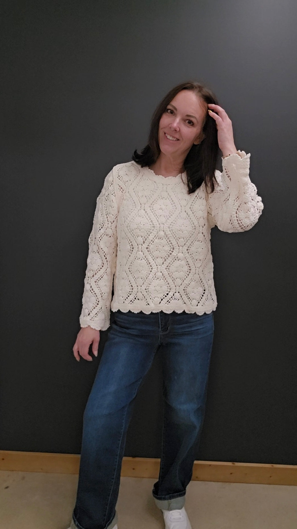 Diamond Crochet Sweater