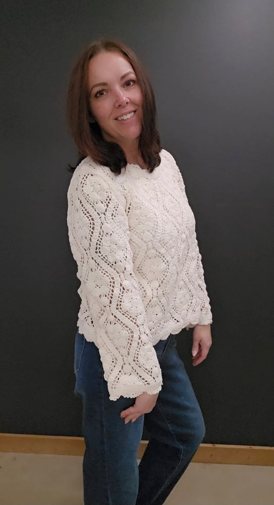 Diamond Crochet Sweater