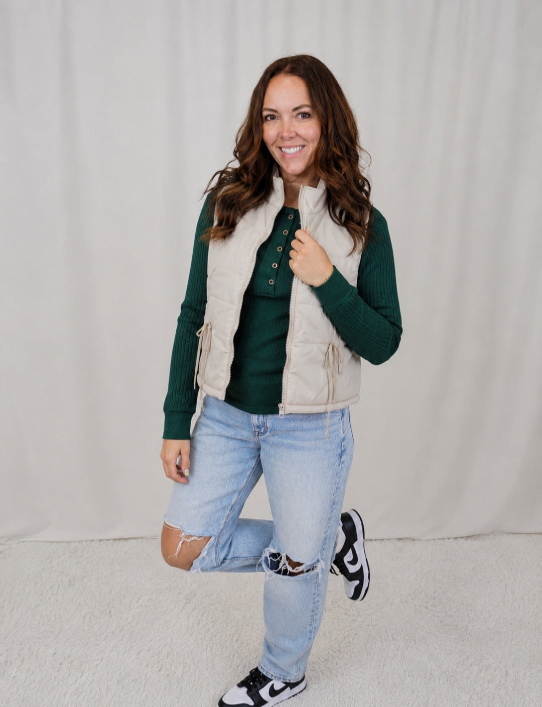 Tessa Cream Tie Vest