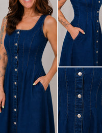 Maria Midi Denim Dress