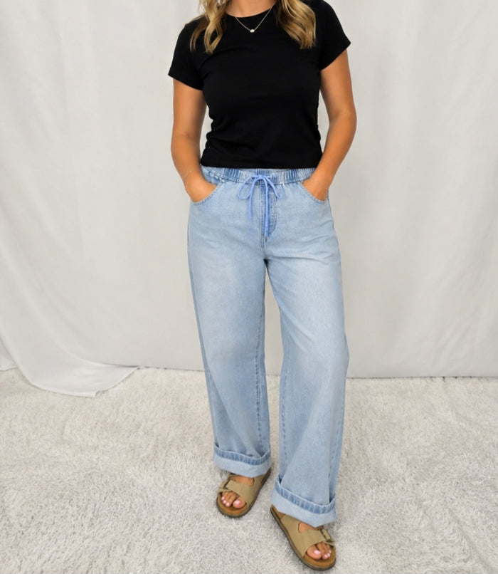 Drawstring Denim Jean