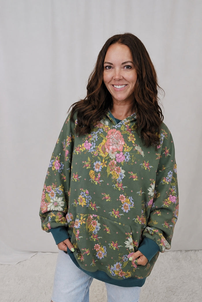 Gina Green Floral Hoodie