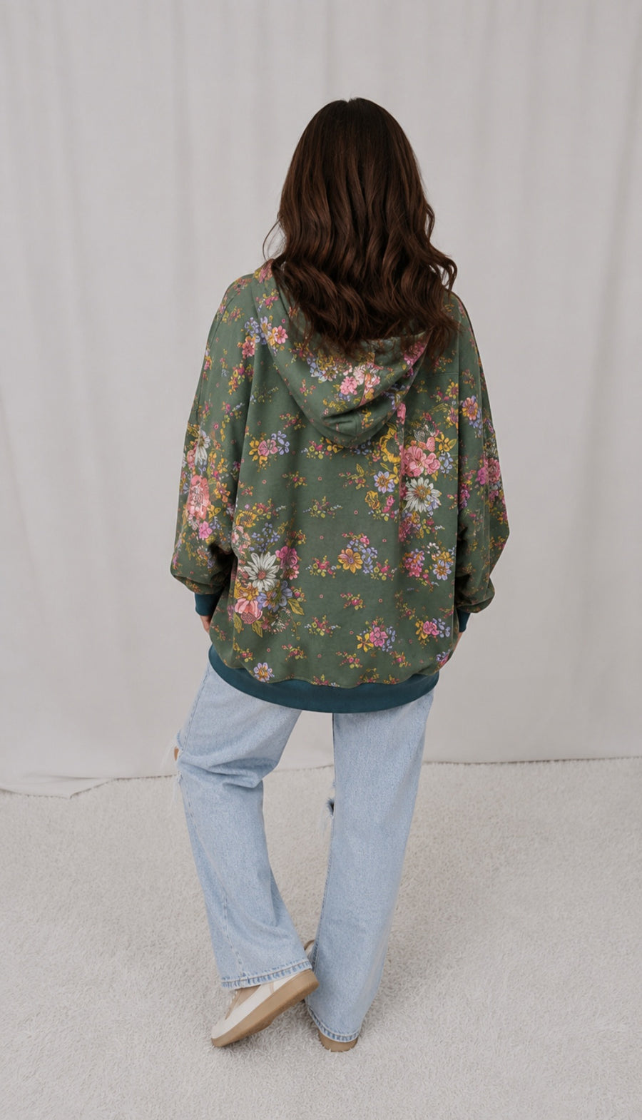 Gina Green Floral Hoodie