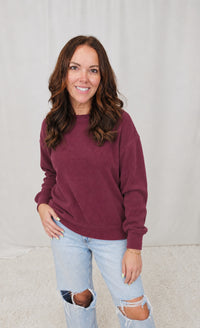 Cheryl Waffle Crewneck