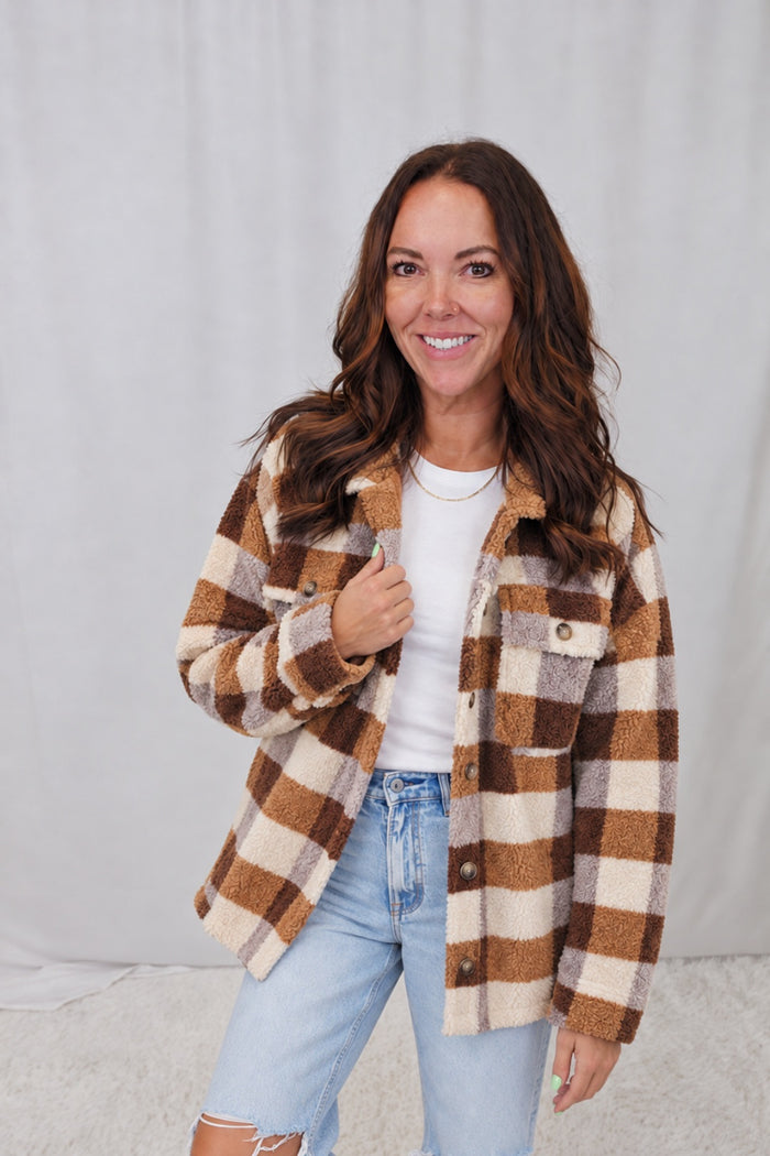Checkered Teddy Shacket