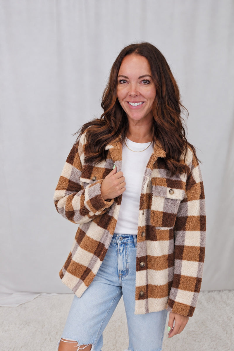 Checkered Teddy Shacket