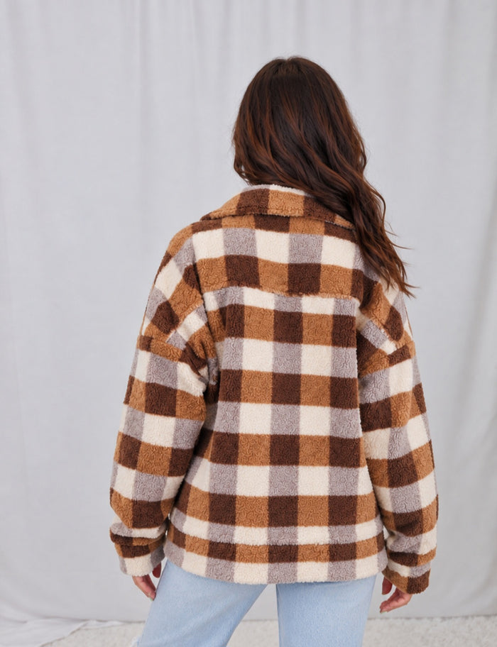 Checkered Teddy Shacket