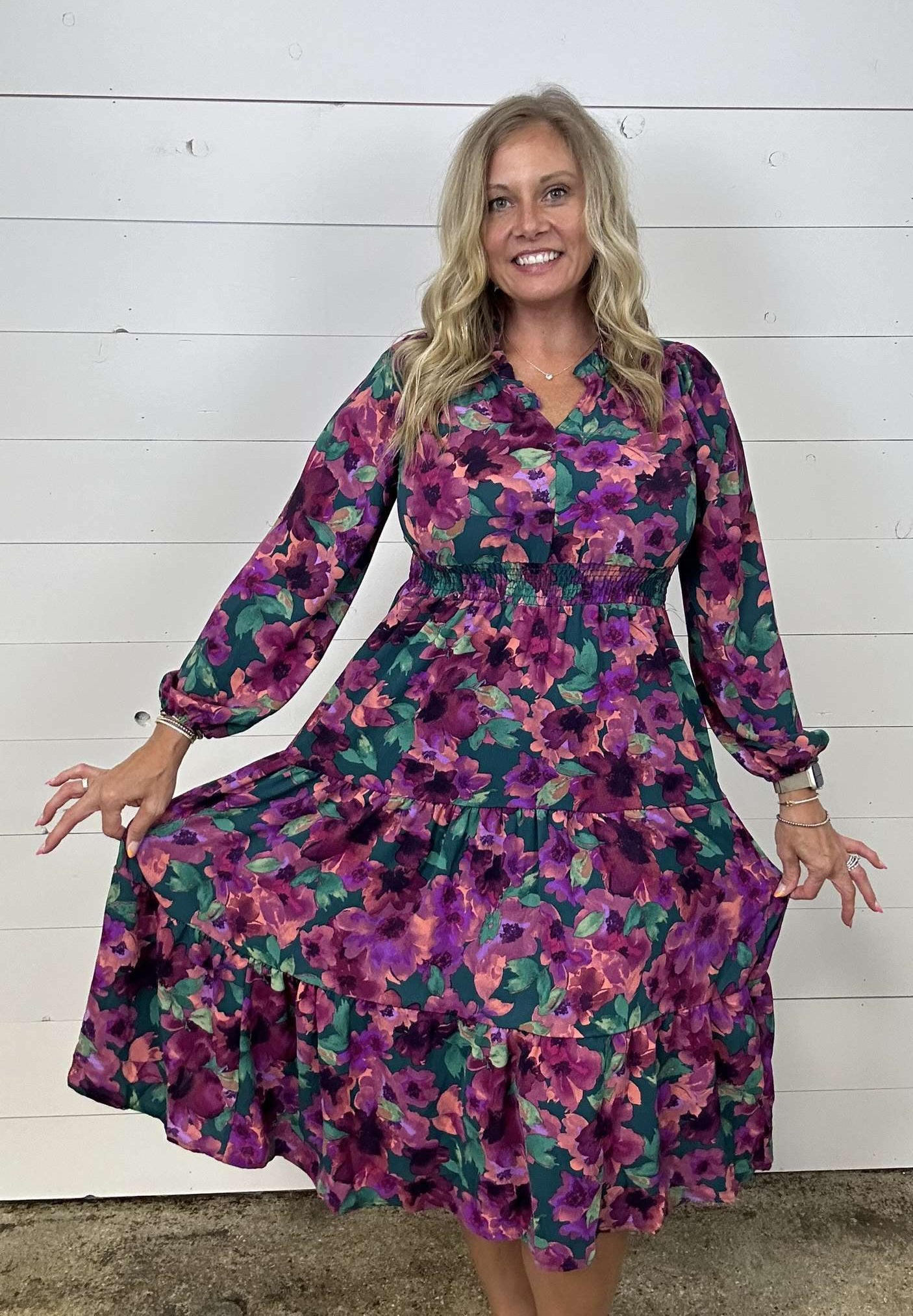 Magenta Floral Dress - sale