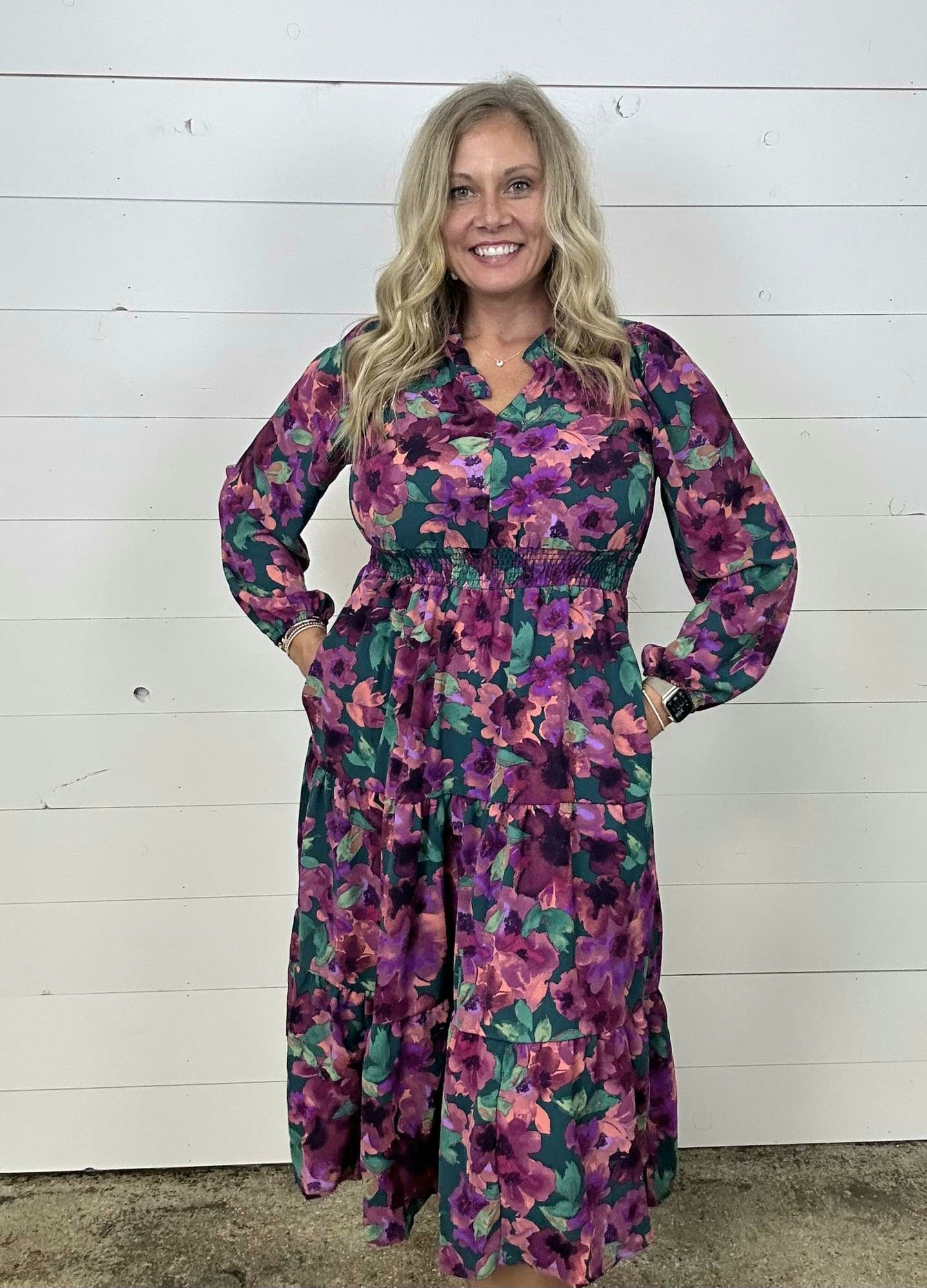 Magenta Floral Dress - sale