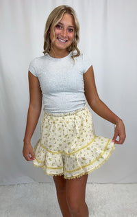 Flora Floral Yellow Shorts