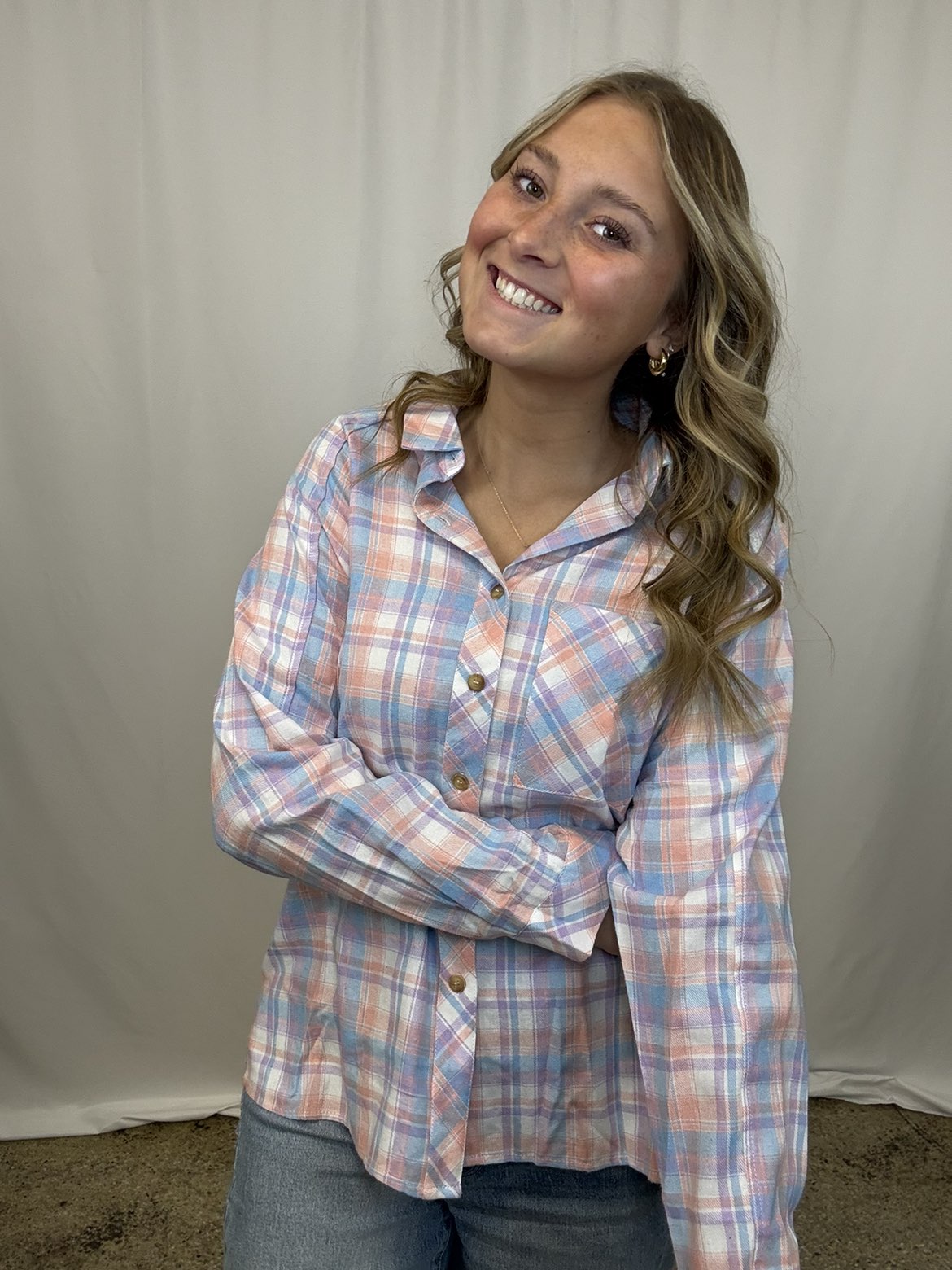 Pink Plaid Shirt