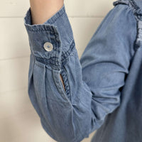 Ruffle Denim Shift Dress