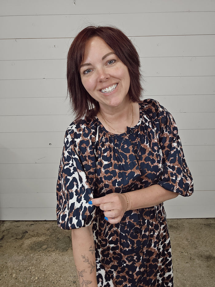 Leopard Puff Dress - SALE