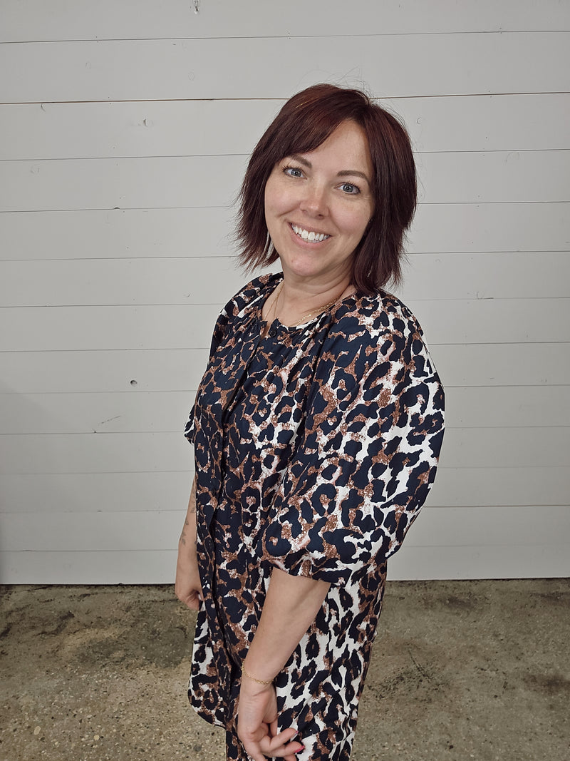 Leopard Puff Dress - SALE