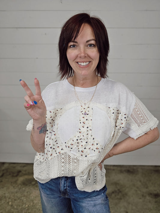 Peace Patch Top - sALE