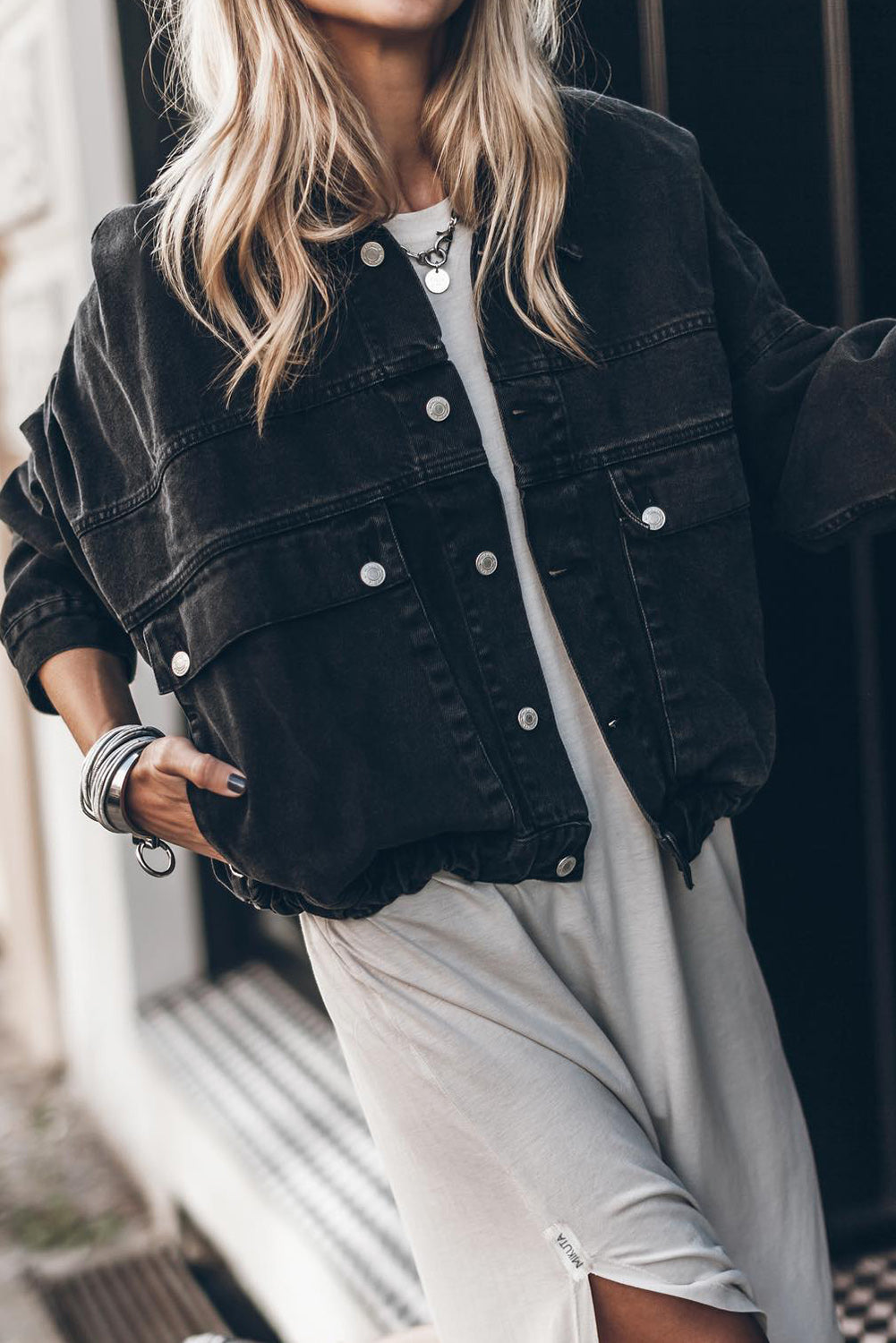 Black Denim Jacket - sale