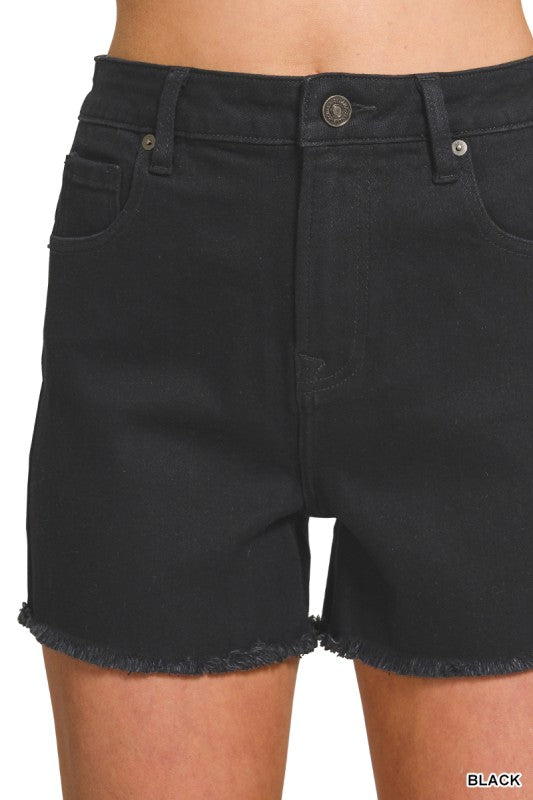 Mia Black Denim Shorts