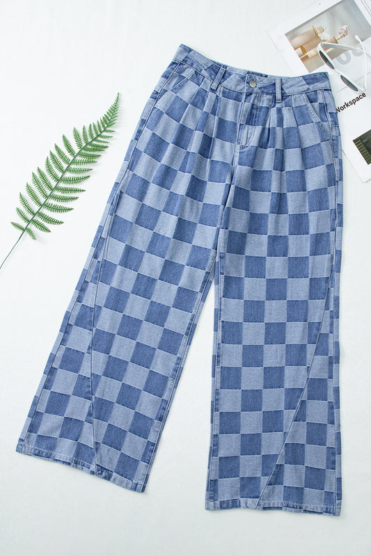 Checkered Denim Jean