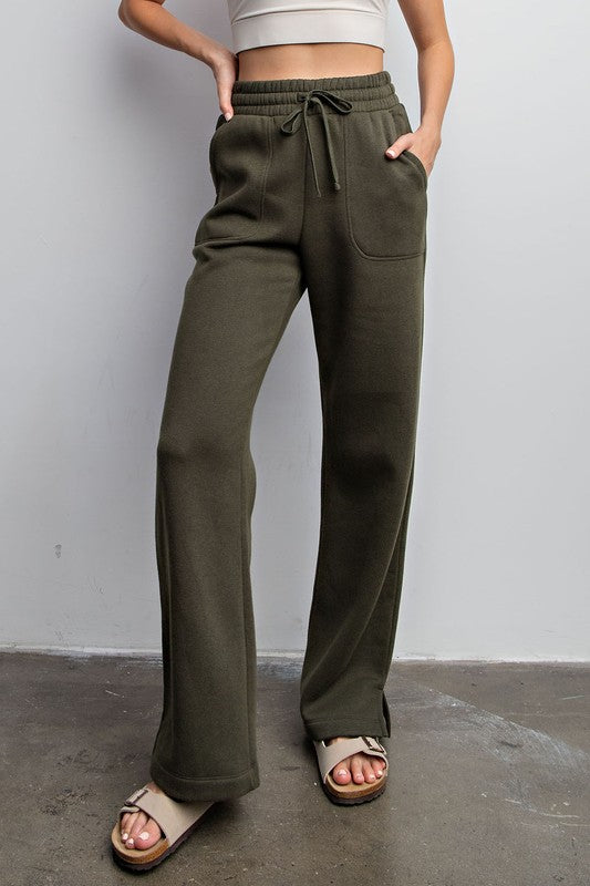 French Terry Straight Leg Pant