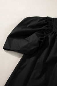 Black Puff Sleeve Blouse