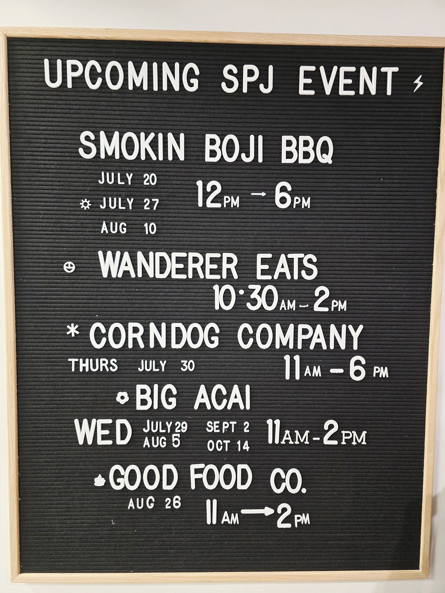 SPJ Boutique upcoming events schedule