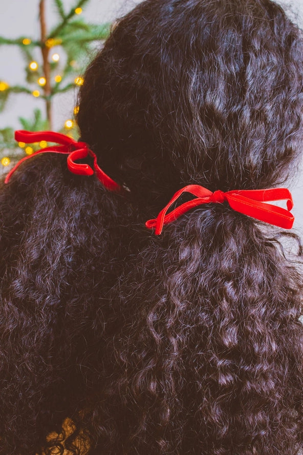Scarlet Velvet Bow Ties