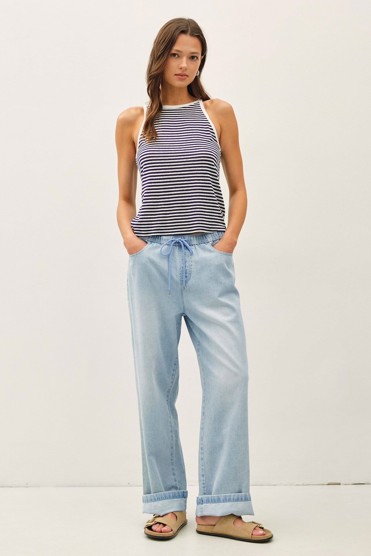 Drawstring Denim Jean