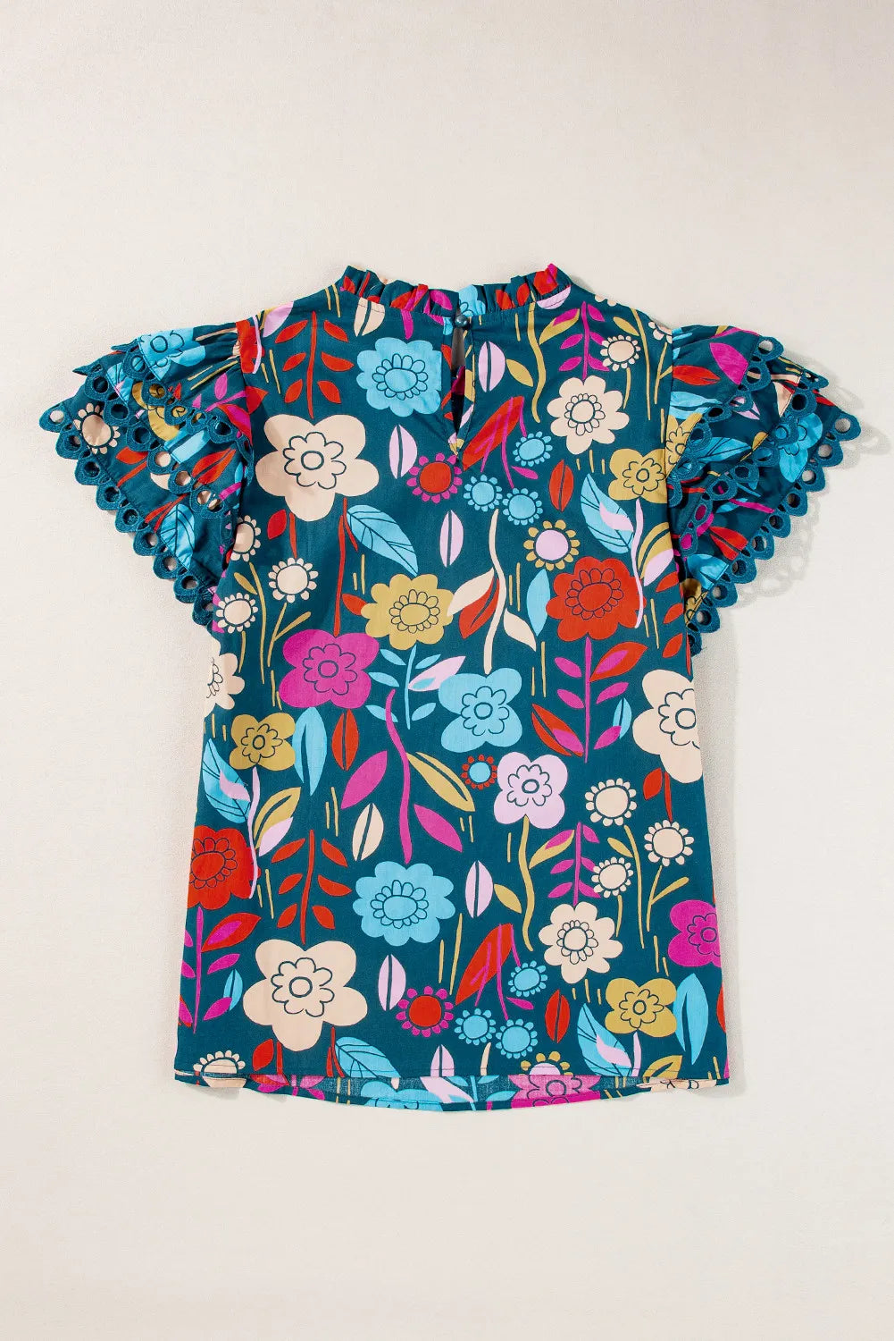 Ruffle Sleeve Floral Blouse