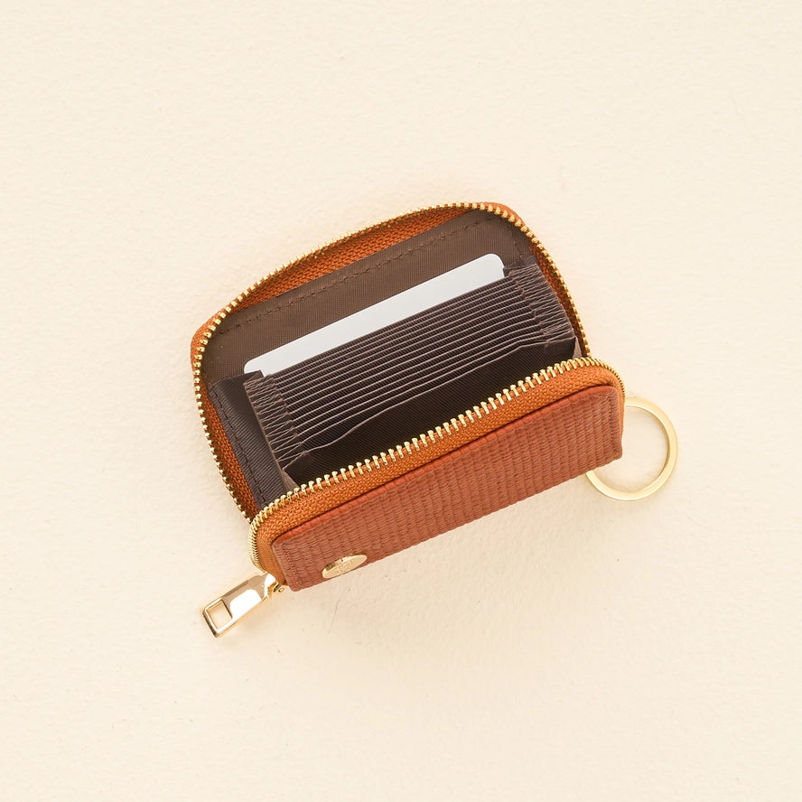 Cognac Zip Around Wallet