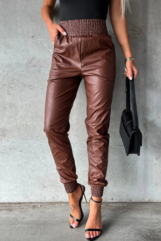 Smocked Leather Pant - sale