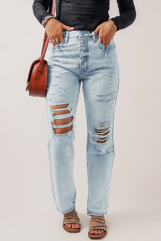 Acid Wash Straight Leg Jean