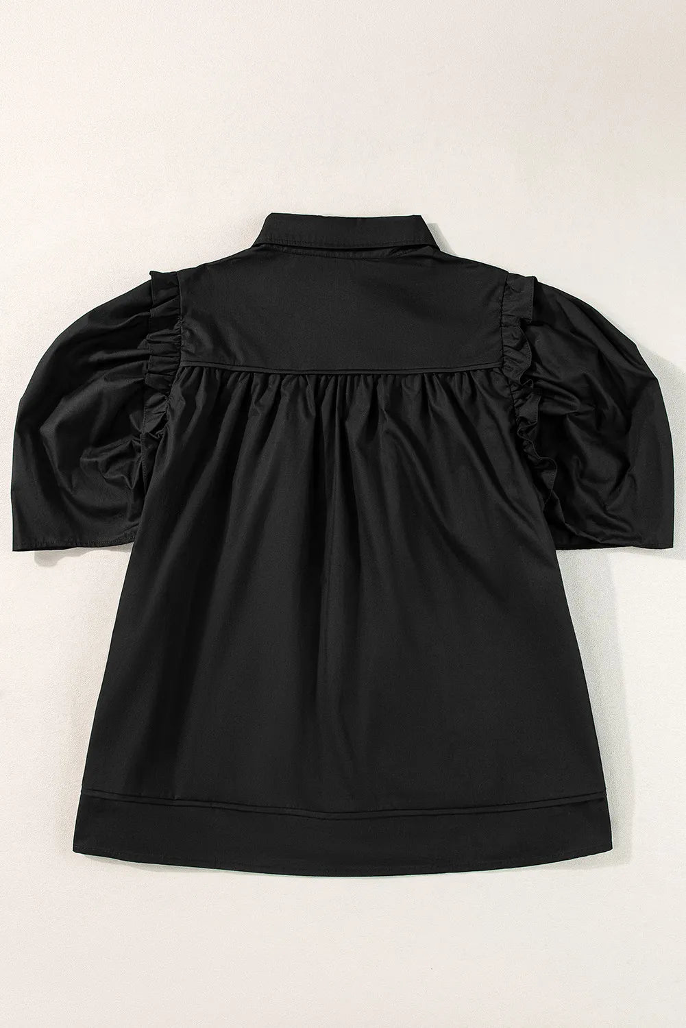 Black Puff Sleeve Blouse