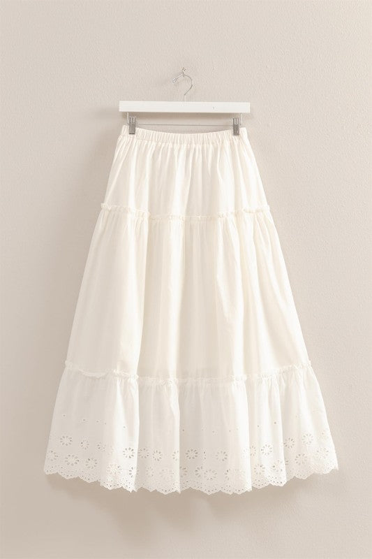 Wrenley White Eyelet Skirt