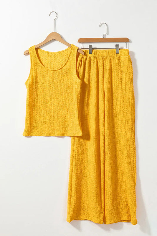 Crinkle Yellow Pant SET - SALE