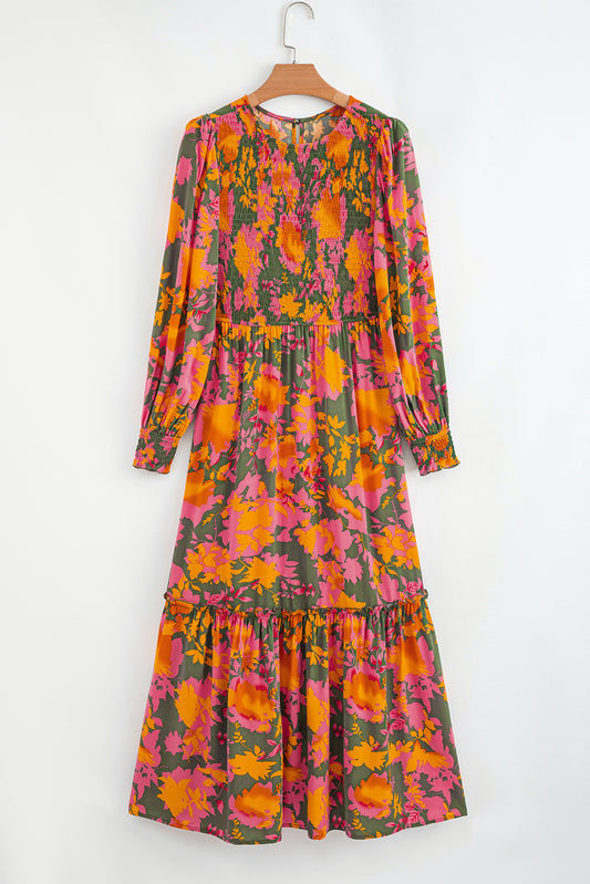 Ola Orange Floral Dress