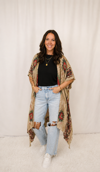 Beige Aztec Kimono