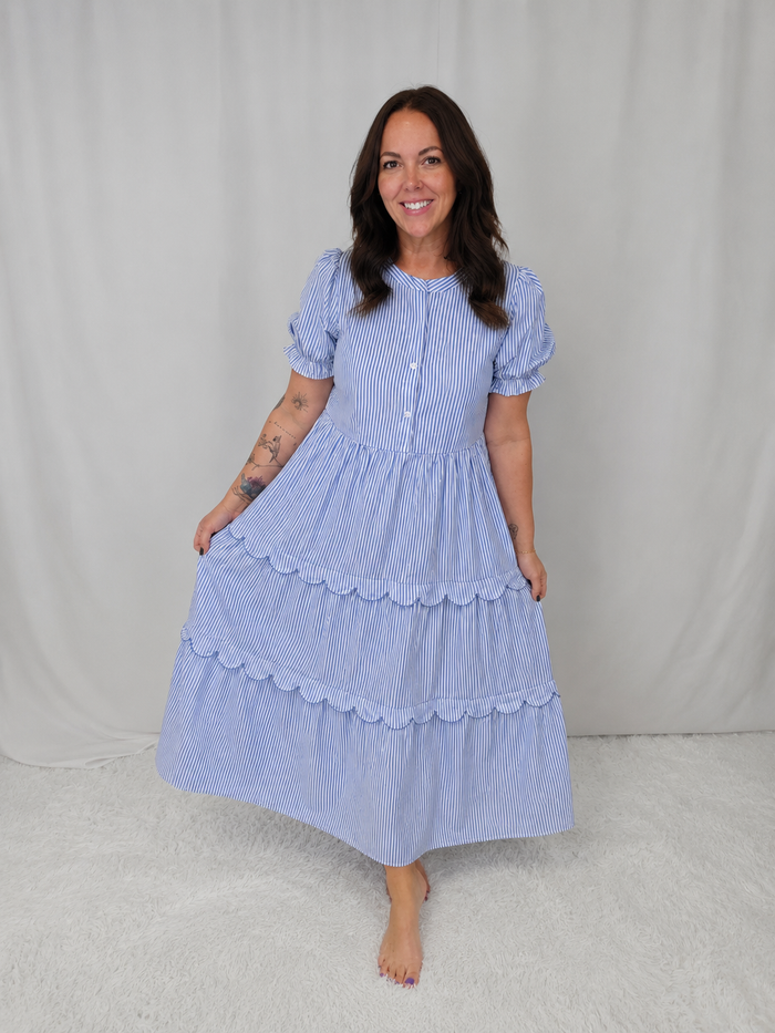 Barb Blue Stripe Dress