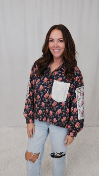 Navy Jacquard Shacket
