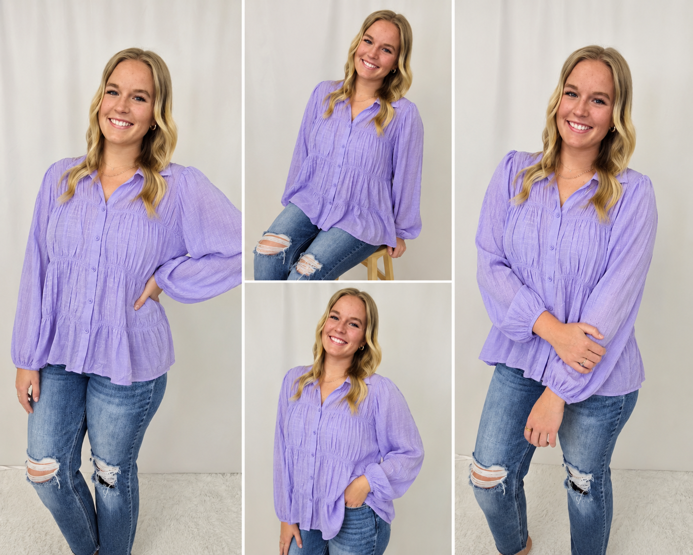 Lilac Ruched Blouse