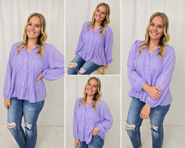 Lilac Ruched Blouse