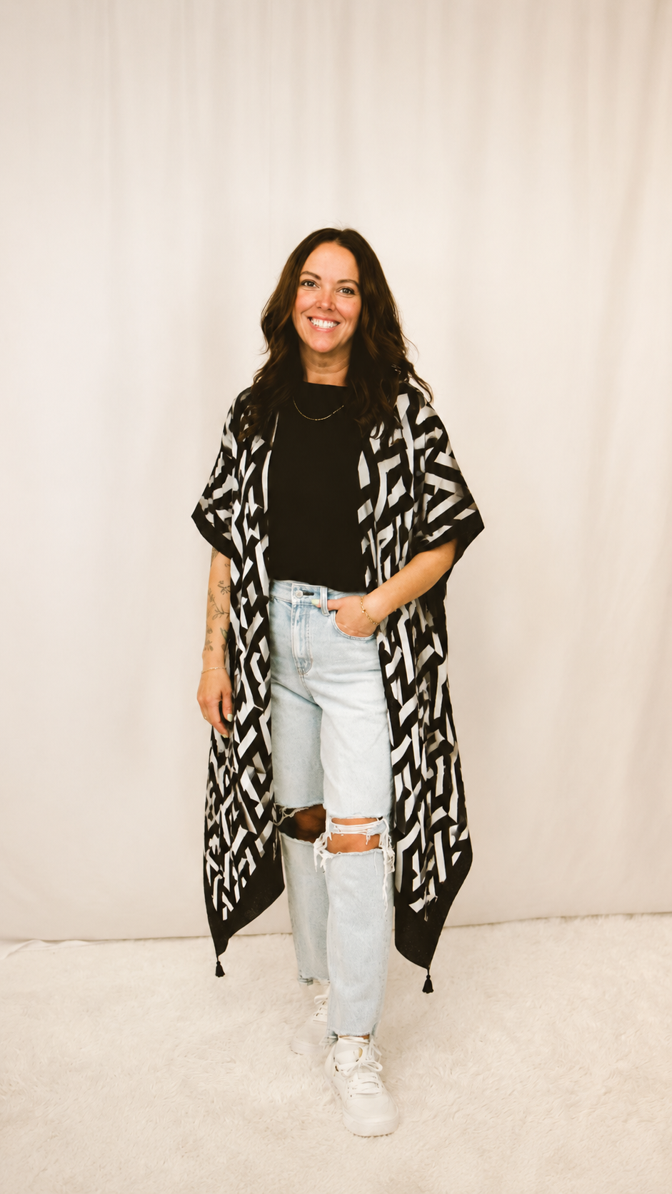 Black Geo Kimono